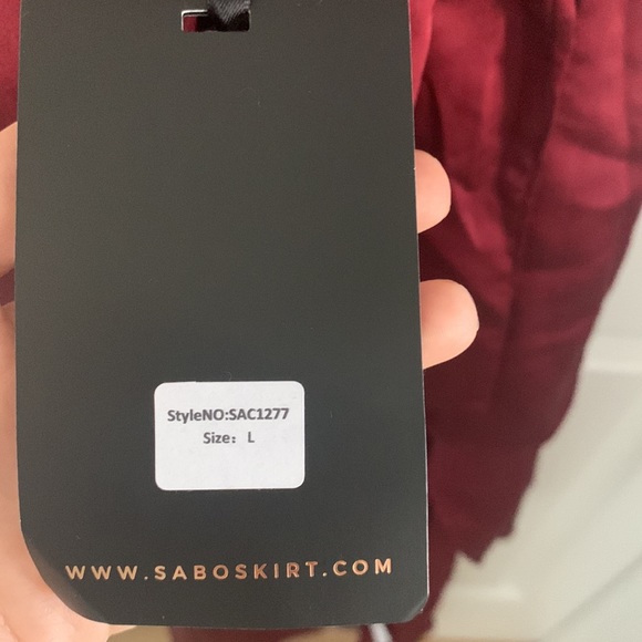 Sabo Skirt Satin Wrap Maxi Dress - red - Picture 3 of 6